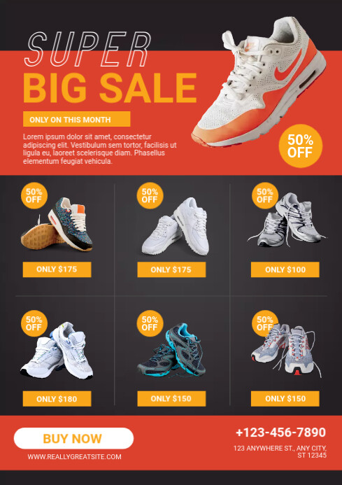 Shoe Flyer Example Shoes Product Flyer Template | PosterMyWall