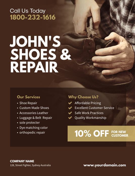 Shoes Repair Flyer Template Postermywall