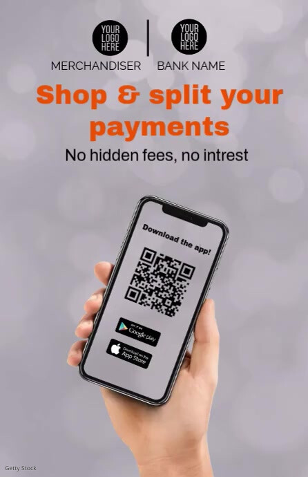 Shop & split payments ad Template | PosterMyWall
