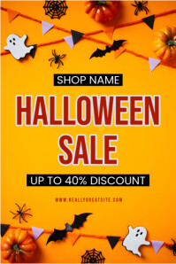 Shop Name Halloween Sale Poster template