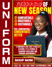 Shop Now: New Season Uniforms Рекламная листовка (US Letter) template