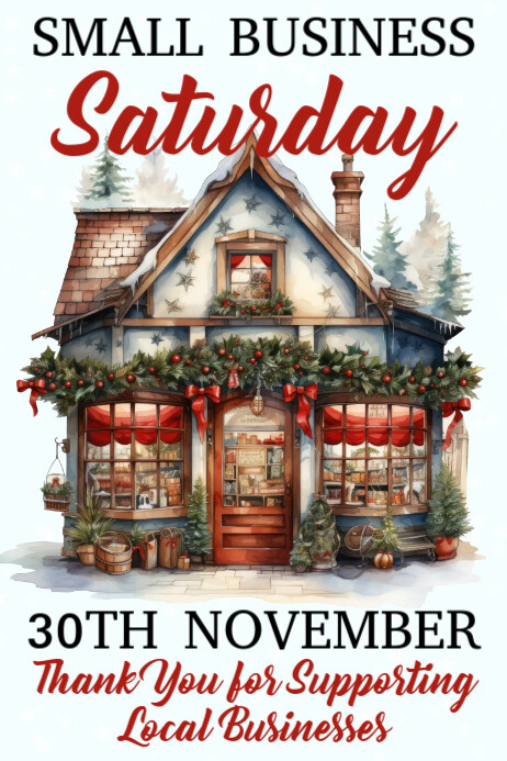 Shop small Business Saturday Poster Template Cartaz