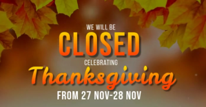 Orange Thanksgiving Closure Notice Isithombe Esabiwe ku-Facebook Template