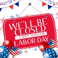 SHOP STORE CLOSED SIGN DESIGN TEMPLATE Square (1:1)