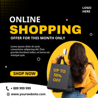 黑色 Online Shopping Offer Instagram Post Template