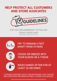 Shopping Mart Customer Guidelines Poster A4 template