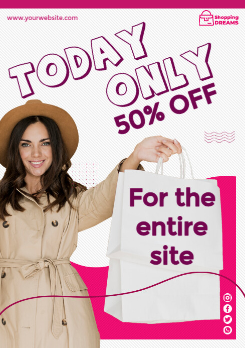 Shopping online poster concept A4 template