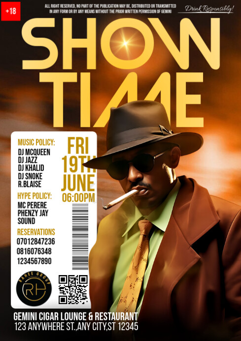 Show time party A4 template