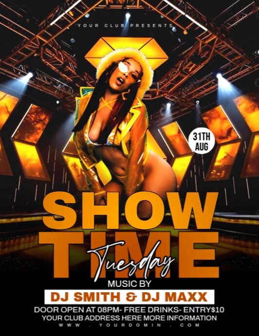 Show time Tuesday 传单(美国信函) template