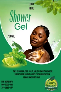 Shower gel flyer Grafica Pinterest template