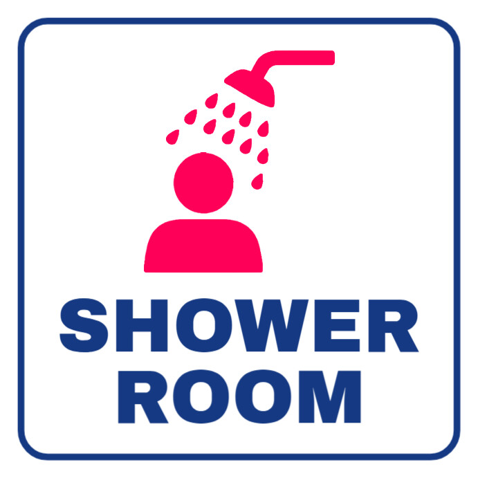 Shower Today. Sign Shower Room Sign Template Editable Printable Bathroom Washroom Facility ...