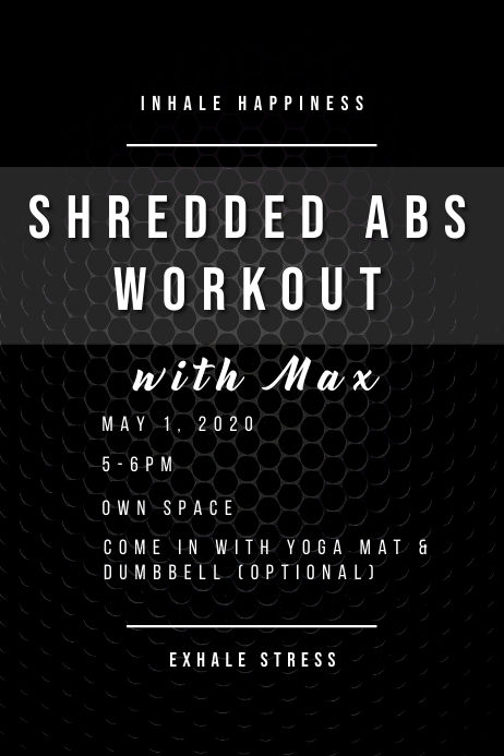 Shredded Abs Workout Template | PosterMyWall