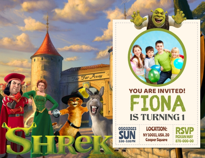 Shrek Flyer (US Letter) template