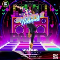 shuffle dance party night Vierkant (1:1) template