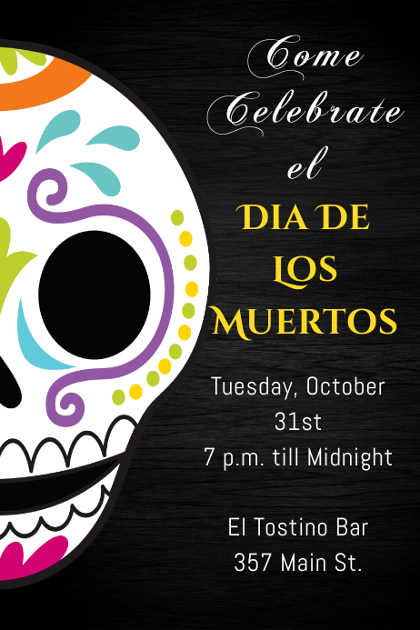Side Skull Invite Template Postermywall