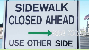 สีขาว SIDEWALK CLOSED AHEAD YouTube Channel Cover Photo Template