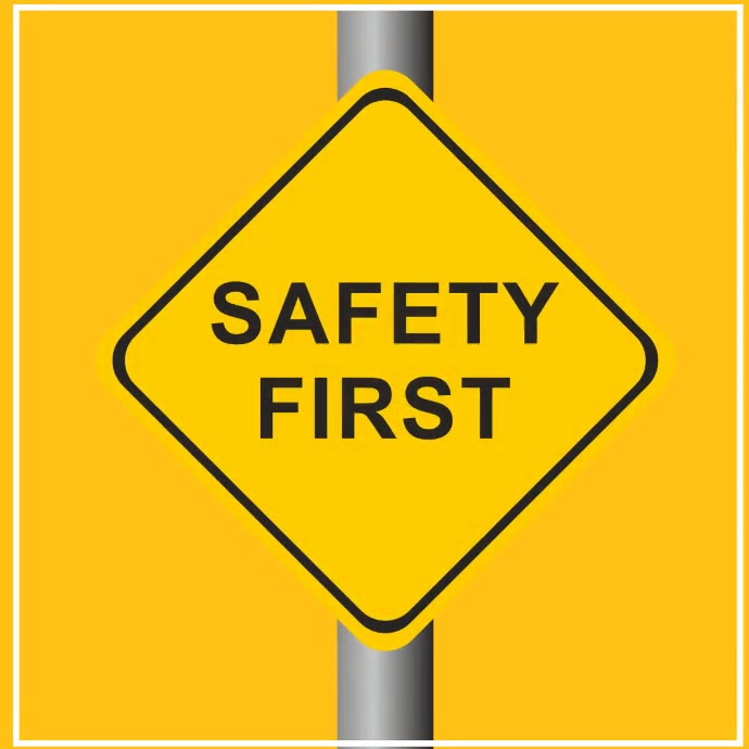 Safety First Boder Copy of Sign bord safety first | PosterMyWall