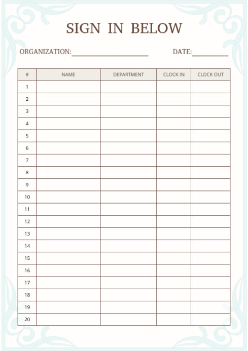 Signing In Posts Sign in Template | PosterMyWall