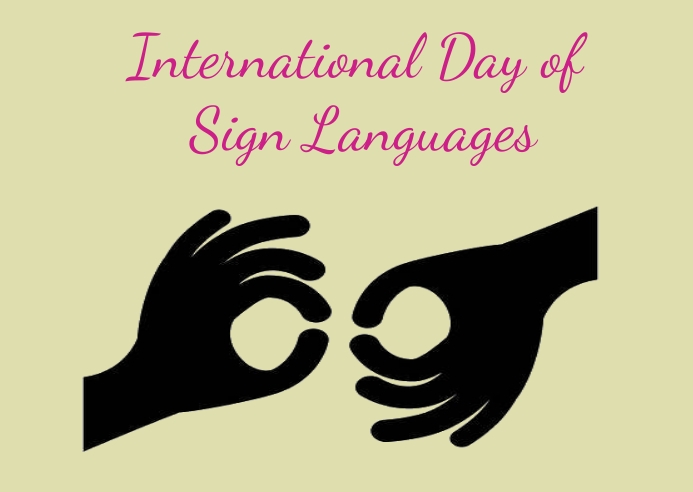 sign language day Postcard template