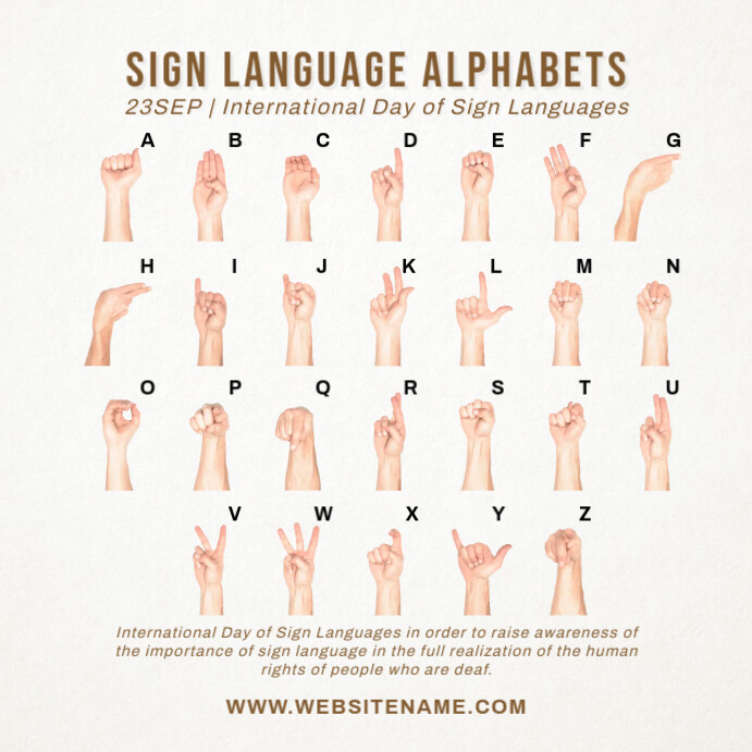 Sign Language English Alphabets Post Template | PosterMyWall