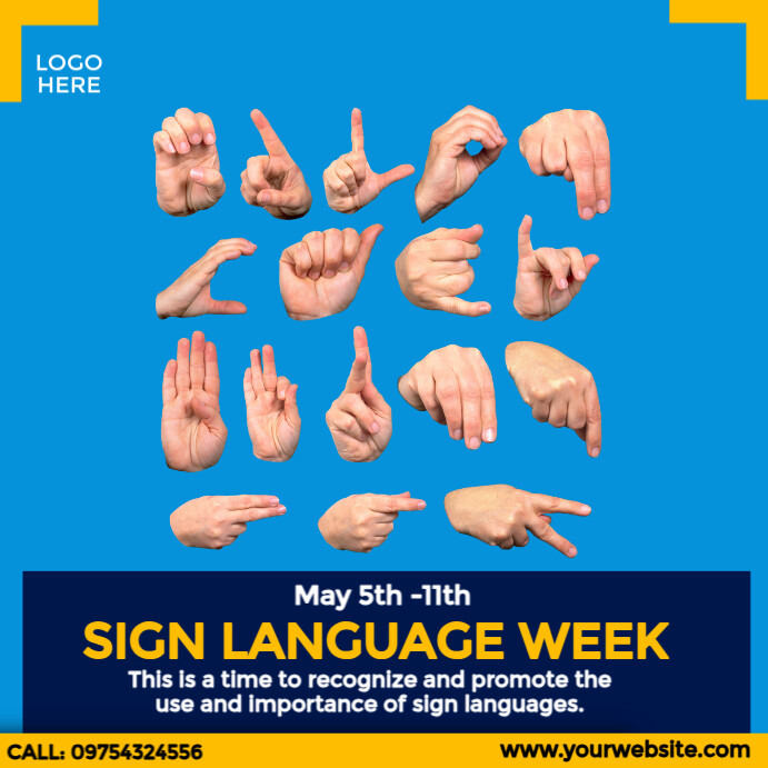 Modèle Sign Language Week | PosterMyWall
