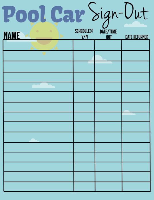 Sign-Out Sheet Template | PosterMyWall