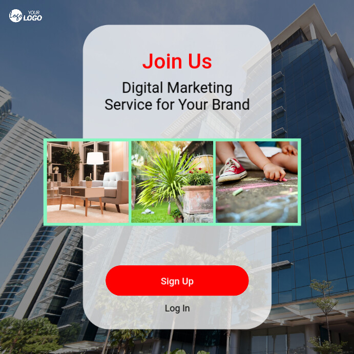 Sign Up Page Intro Template Instagram Post