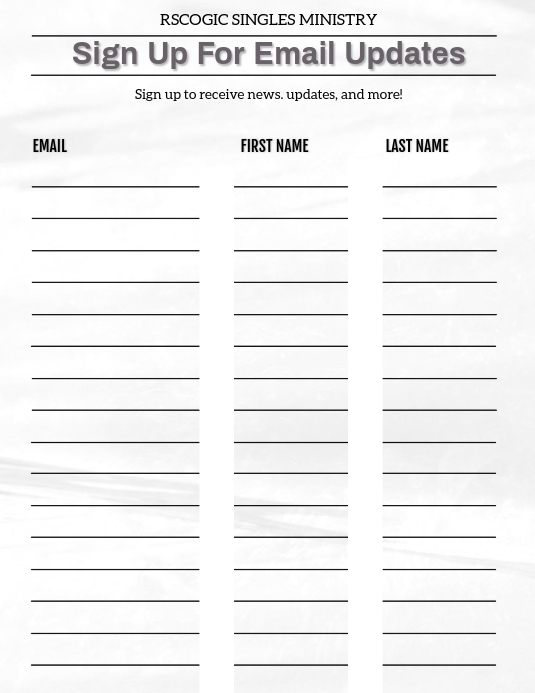Email Sign Up Sheet Template Master Template