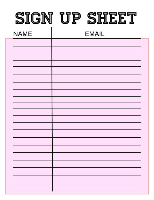 Copy of Sign Up Sheet Template PosterMyWall
