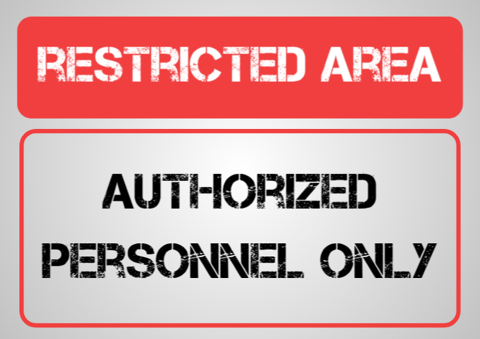 White Restricted Area Sign A4 Template | PosterMyWall
