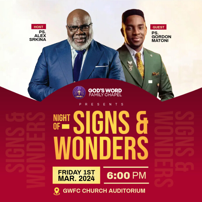 signs and wonders Template | PosterMyWall
