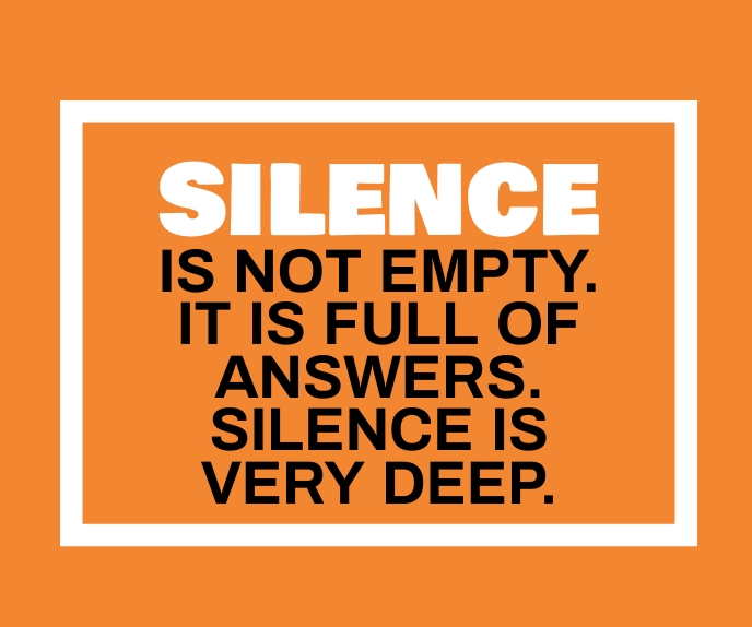 SILENCE AND ANSWERS QUOTE TEMPLATE Rettangolo grande