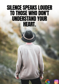 SILENCE AND HEART QUOTE TEMPLATE A1