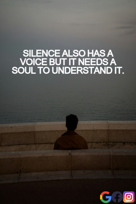 SILENCE AND UNDERSTAND QUOTE TEMPLATE Poster