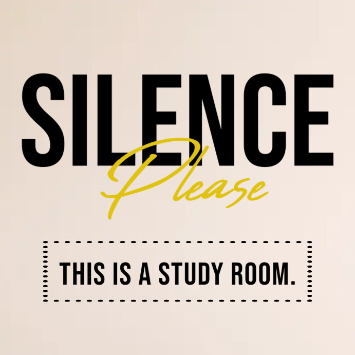 Silence Please Notice Signboard Square (1:1) template