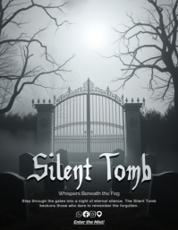 Grey Haunted Attraction Flyer Template