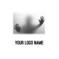 Silhouette graphy of person behind glass, Logo template