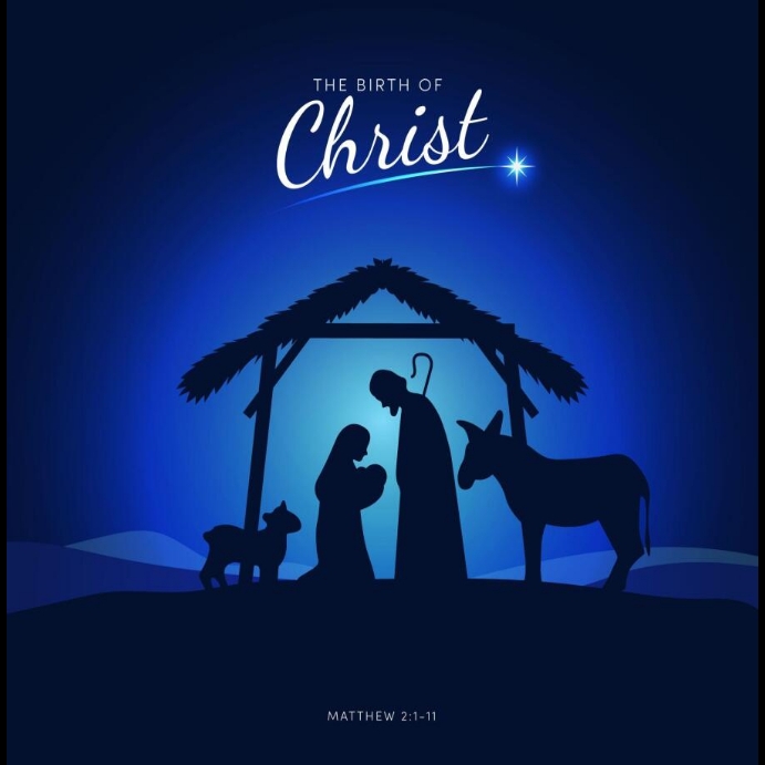 Silhouette nativity illustration scene Instagram-Beitrag template