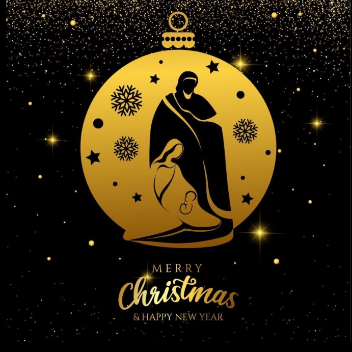 Silhouette nativity scene concept Instagram-bericht template