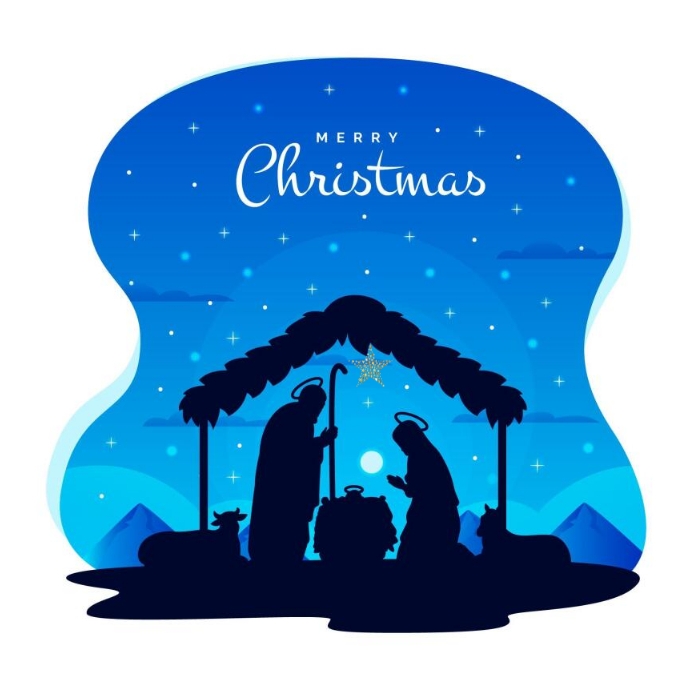 Nativity Scene Silhouette Template