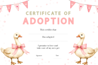 silly goose Pet Adoption Certificate Etiket template