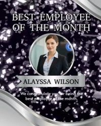 Silver and Black Best Employee Video Template Instagram Portrait