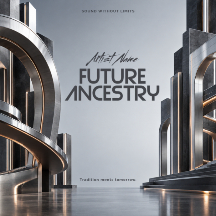 Silver Grey Afro Tech 3d Futuristic Architecture Album Cover Template ...