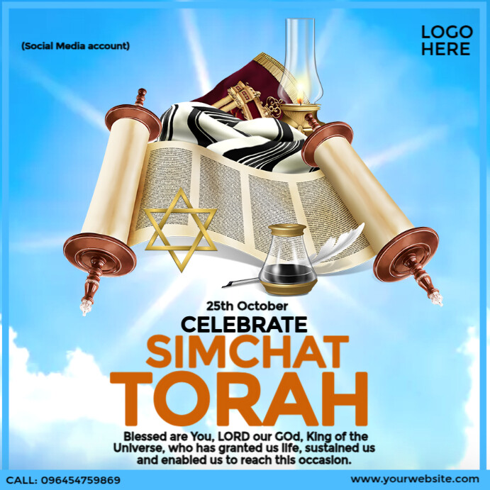 Simchat Torah Template | PosterMyWall