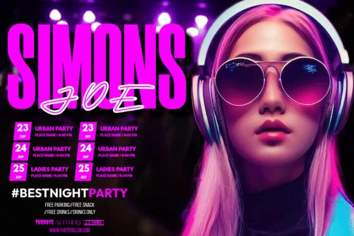 Simons Joe Party Event Poster template