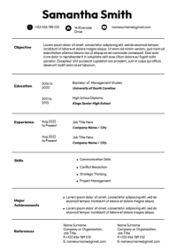 Simple 1 page resume cv A4 template
