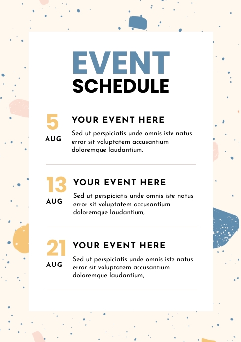Simple Abstract Event Schedule Template | PosterMyWall