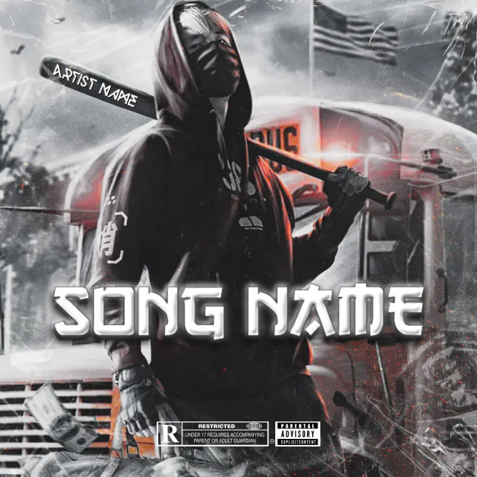 Simple Album Cover music art trap mixtape rap template