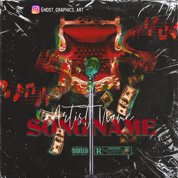 Simple Album Cover music art trap mixtape rap Capa de álbum template