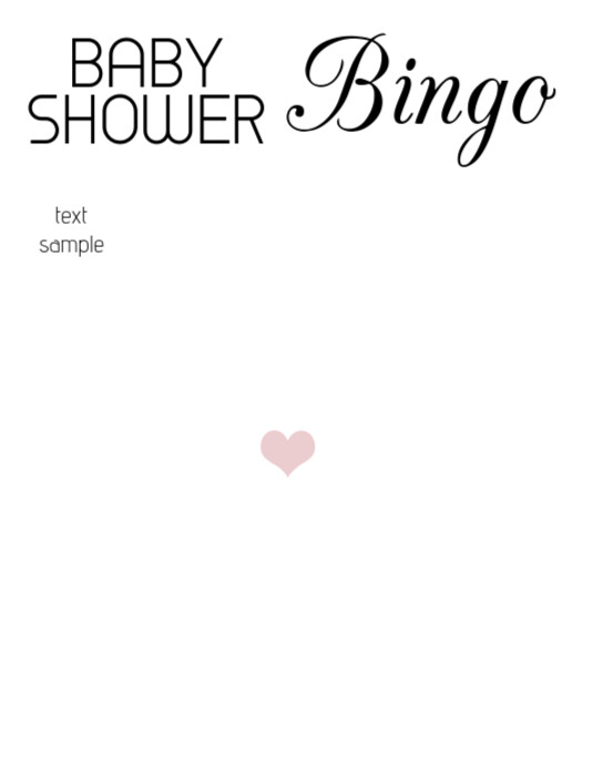Simple Baby Shower Bingo Card Game Templates | PosterMyWall